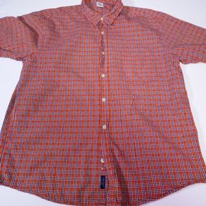 Old Navy Shirt Sleeve Orange Gingham Shirt